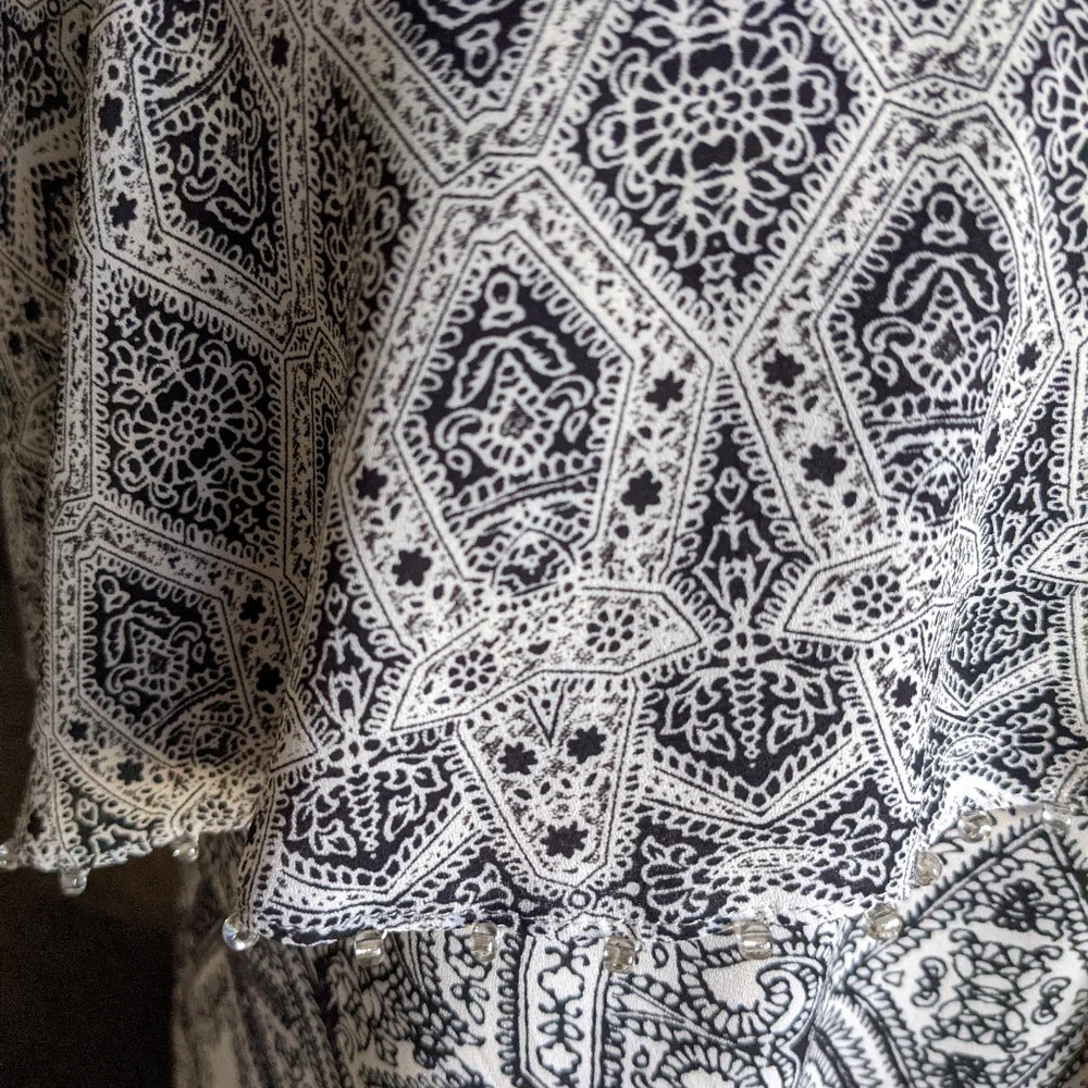 Anthropologie Fliese Maxi Dress Vanessa Virginia Wmns 2 Beaded Trim Flounce 158 - Picture 4 of 9
